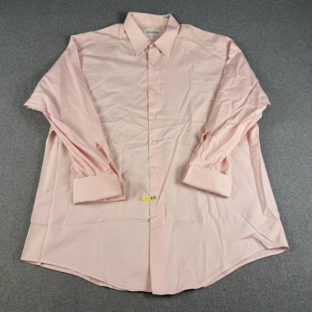 Vintage Brooks Brothers Pink Egyptian Cotton Dress Shirt USA 17-33 Mens XL NOTE